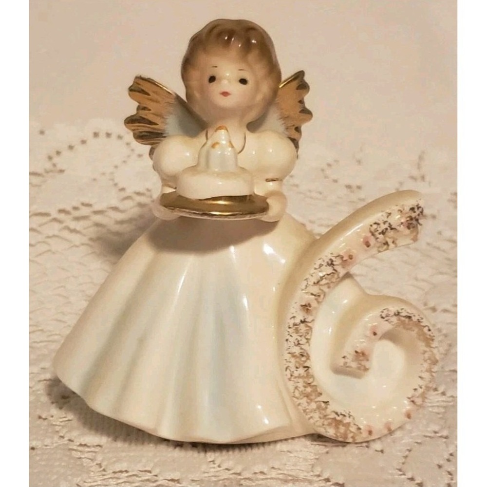Vintage Josef Originals Birthday Angel Girl 6th Year Figurine With Signature